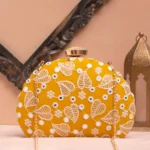 Designer D-Shape Ethnic Clutch