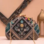 Designer D-Shape Ethnic Clutch