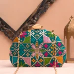 Designer D-Shape Ethnic Clutch
