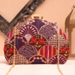 Designer D-Shape Ethnic Clutch