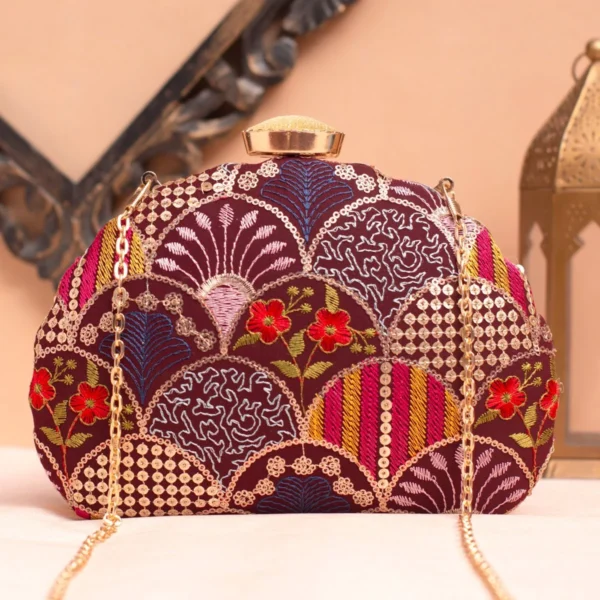 Designer D-Shape Ethnic Clutch75 Designer D-Shape Ethnic Clutch