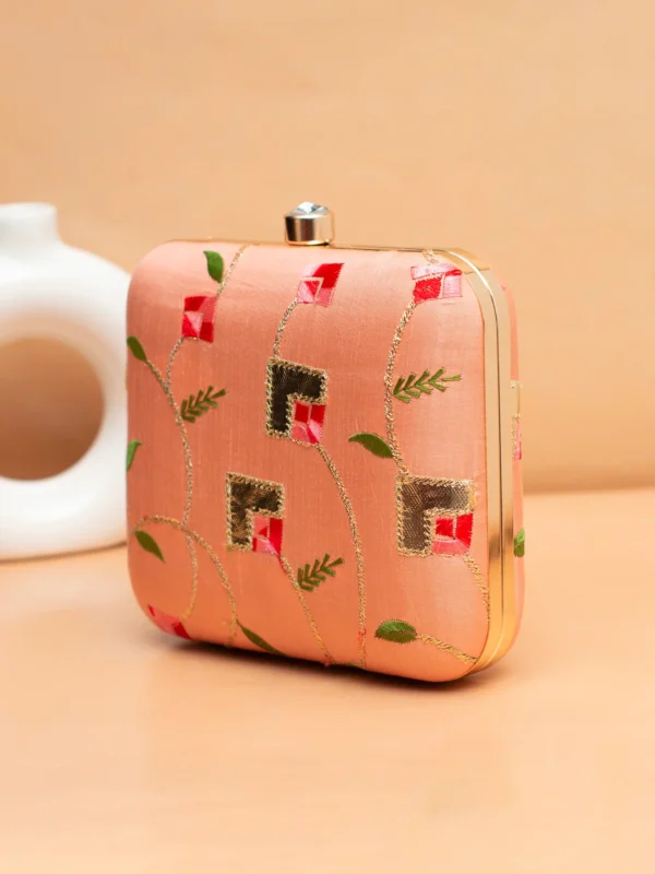 ✨ LuxuryShop Designer Ethnic Embroidery Clutch (7×6.5 in)– Big Size Wedding & Party Handbag | My Fashion - Image 2