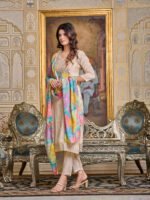Elegant Beige Women’s Embroidered Simar Kurti With Pant & Dupatta Set | My Fashion - Image 7