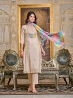 New Elegant  Women’s Embroidered Kurti With Pant Dupatta Set| My Fashion - Image 4