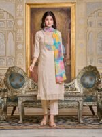 New Elegant  Women’s Embroidered Kurti With Pant Dupatta Set| My Fashion - Image 8