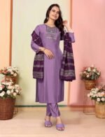 Women Embroidered Silk Kurta Pant Dupatta Set – My Fashion - Image 7