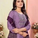 Embroidered Silk Kurta Pant Dupatta Set