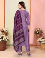 Women Embroidered Silk Kurta Pant Dupatta Set – My Fashion - Image 12