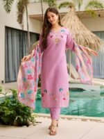 New Kurti with Pant Dupatta – Purple & Mustard Designer Set | My Fashion - Image 12
