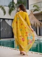 New Kurti with Pant Dupatta – Purple & Mustard Designer Set | My Fashion - Image 5