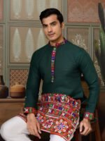 Navratri Kurta for Men –Cotton Silk with Mirror Work | Festive Wear | My Fashion - Image 3