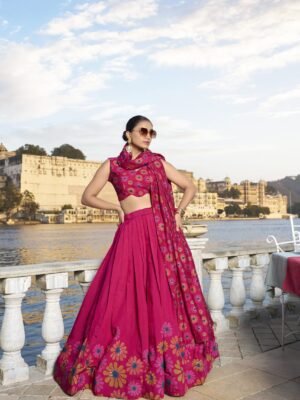 Tusser Silk Lehenga Set