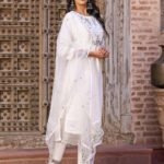 White Embroidered Kurti Set