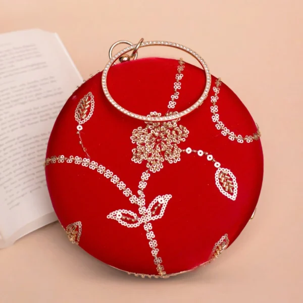 women designer clutches1 Designer Round Ethnic Clutch