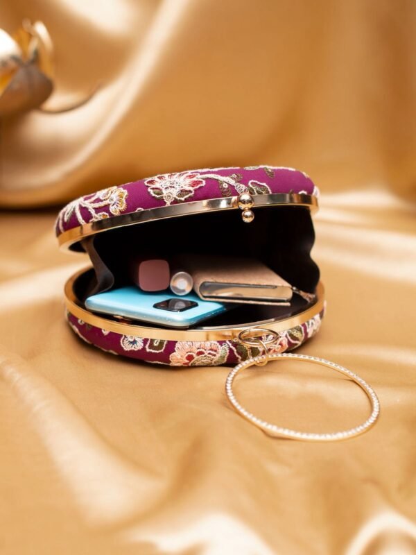 women designer clutches10 ✨ Luxury Designer Round Ethnic Clutch – Big Size Wedding & Party Handbag | My Fashion - Image 3