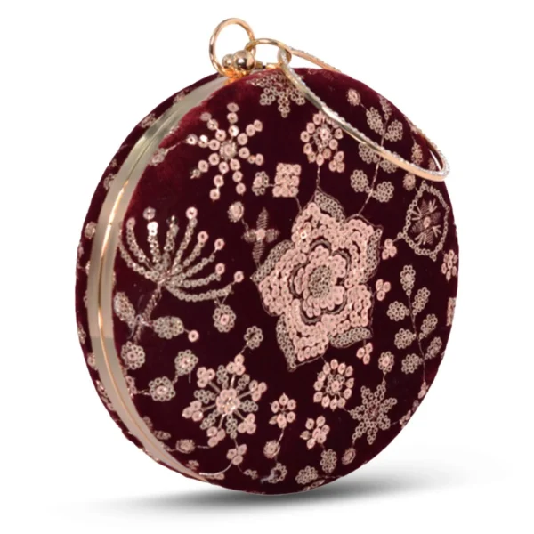 women designer clutches100 ✨ Luxury Designer Round Ethnic Clutch – Big Size Wedding & Party Handbag | My Fashion - Image 2