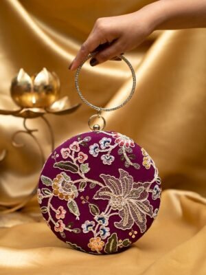 Designer Round Ethnic Clutch