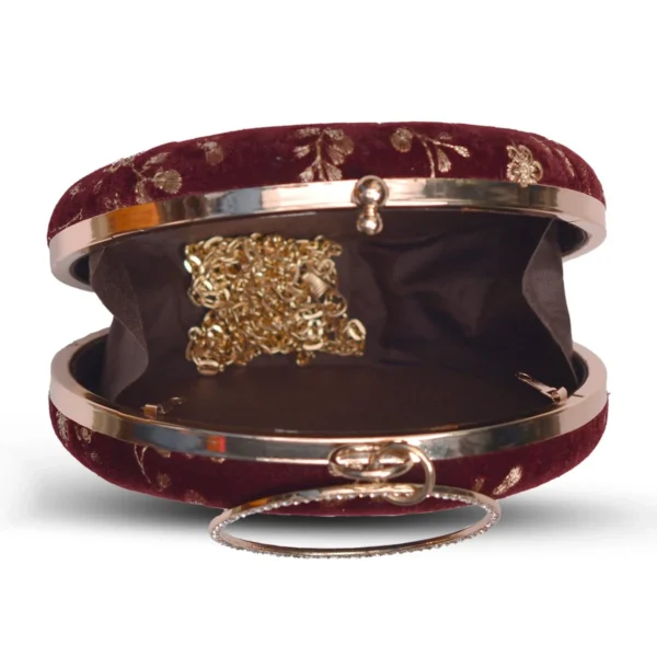 women designer clutches115 ✨ Luxury Designer Round Ethnic Clutch – Big Size Wedding & Party Handbag | My Fashion - Image 3