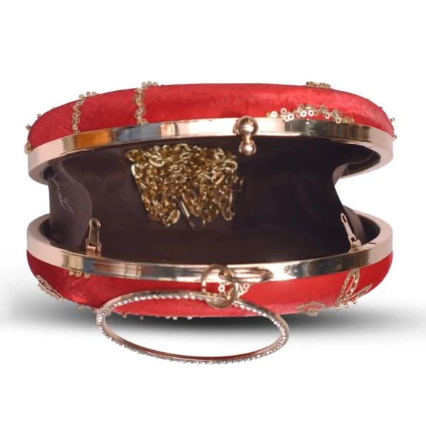 women designer clutches116 ✨ Luxury Designer Round Ethnic Clutch – Big Size Wedding & Party Handbag | My Fashion - Image 3