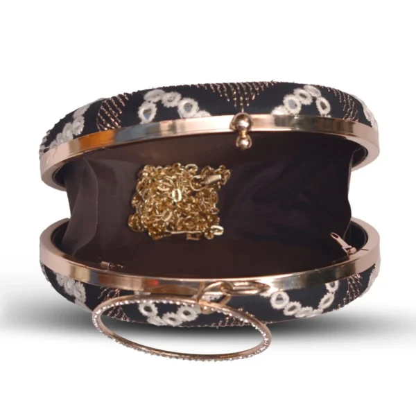 women designer clutches118 ✨ Luxury Designer Round Ethnic Clutch – Big Size Wedding & Party Handbag | My Fashion - Image 3