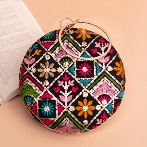 women designer clutches121 Designer Round Ethnic Clutch