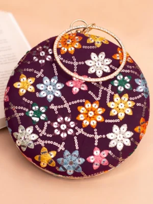Designer Round Ethnic Clutch