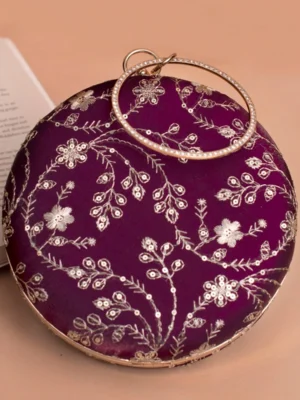 Designer Round Ethnic Clutch