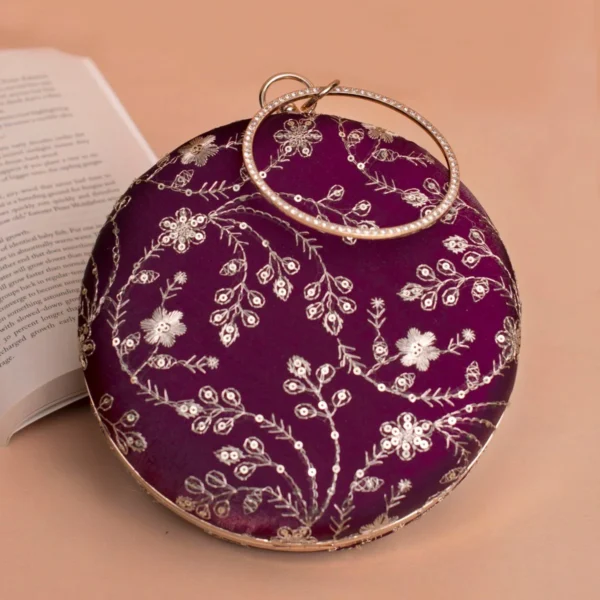 women designer clutches123 Designer Round Ethnic Clutch