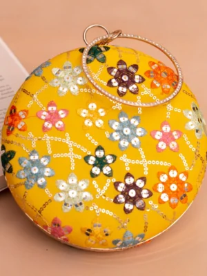 Designer Round Ethnic Clutch