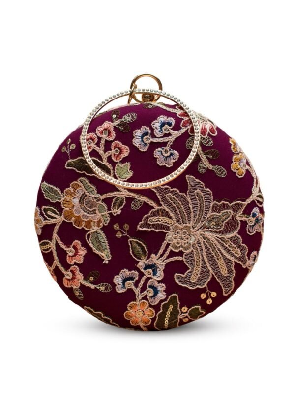 women designer clutches13 ✨ Luxury Designer Round Ethnic Clutch – Big Size Wedding & Party Handbag | My Fashion - Image 4