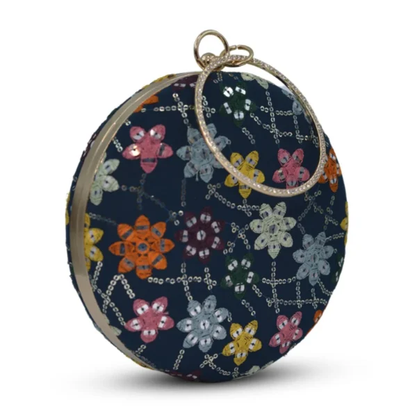 women designer clutches131 ✨ Luxury Designer Round Ethnic Clutch – Big Size Wedding & Party Handbag | My Fashion - Image 3