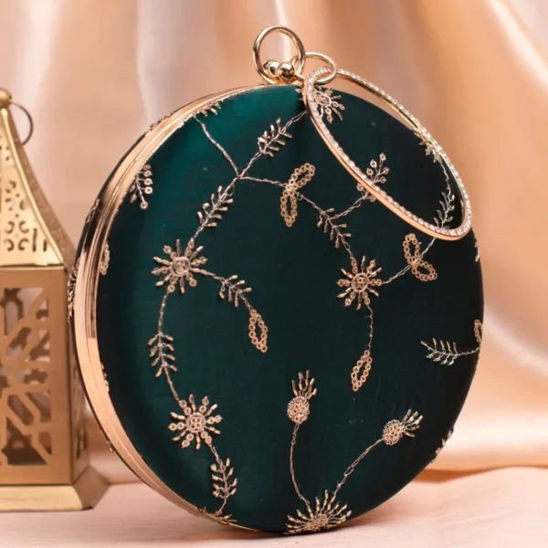 women designer clutches140 Designer Round Ethnic Clutch