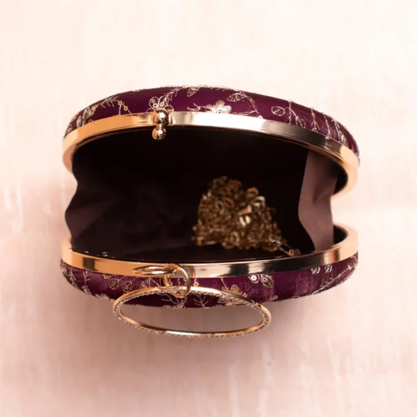 women designer clutches152 ✨ Luxury Designer Round Ethnic Clutch – Big Size Wedding & Party Handbag | My Fashion - Image 3