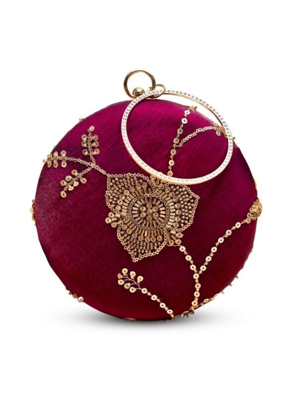 women designer clutches17 ✨ Luxury Designer Round Ethnic Clutch – Big Size Wedding & Party Handbag | My Fashion - Image 3