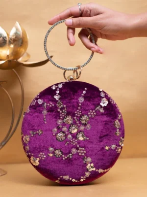 Designer Round Ethnic Clutch