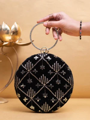Designer Round Ethnic Clutch