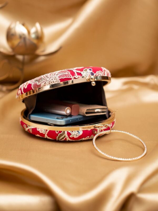 women designer clutches21 ✨ Luxury Designer Round Ethnic Clutch – Big Size Wedding & Party Handbag | My Fashion - Image 3