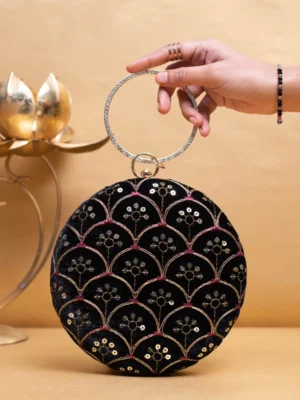 Designer Round Ethnic Clutch