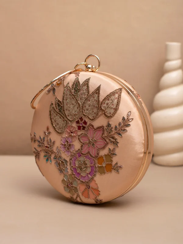 women designer clutches22 ✨ Luxury Designer Round Ethnic Clutch – Big Size Wedding & Party Handbag | My Fashion - Image 2