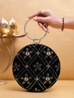 Designer Round Ethnic Clutch