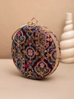 ✨ Luxury Designer Round Ethnic Clutch – Big Size Wedding & Party Handbag | My Fashion - Image 2
