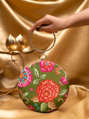 Designer Round Ethnic Clutch