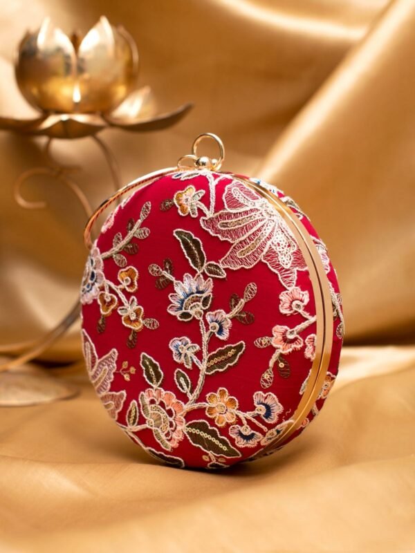 women designer clutches26 ✨ Luxury Designer Round Ethnic Clutch – Big Size Wedding & Party Handbag | My Fashion - Image 2