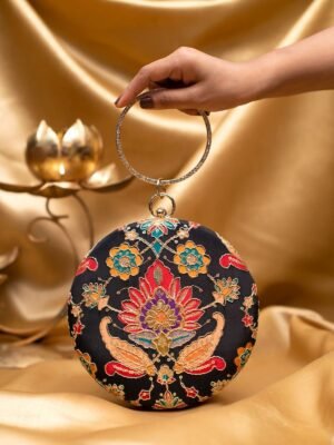 Designer Round Ethnic Clutch