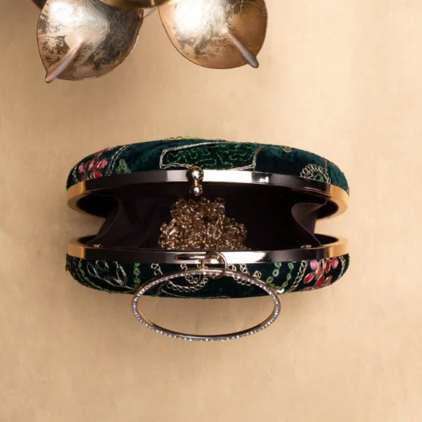 women designer clutches28 ✨ Luxury Designer Round Ethnic Clutch – Big Size Wedding & Party Handbag | My Fashion - Image 3