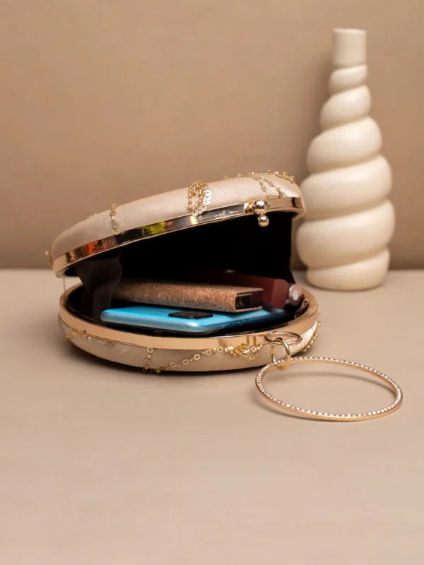 women designer clutches29 ✨ Luxury Designer Round Ethnic Clutch – Big Size Wedding & Party Handbag | My Fashion - Image 3