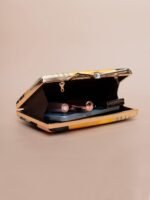 Buy Luxury Designer Art Printed Clutch (7.5×4.5 in) with satin digital print, bow lock & sling chain. Perfect for weddings, parties & gifting| My Fashion - Image 3