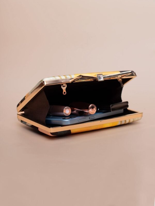 women designer clutches29 Buy Luxury Designer Art Printed Clutch (7.5×4.5 in) with satin digital print, bow lock & sling chain. Perfect for weddings, parties & gifting| My Fashion - Image 3