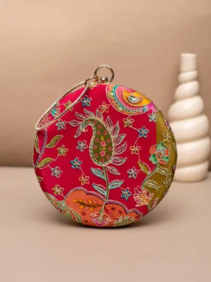 Designer Round Ethnic Clutch