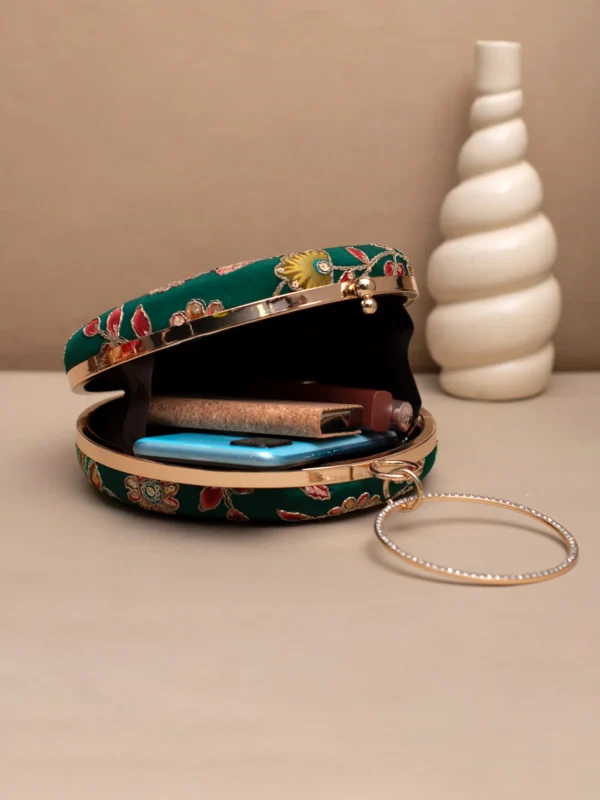 ✨ Luxury Designer Round Ethnic Clutch – Big Size Wedding & Party Handbag | My Fashion (Copy) - Image 3